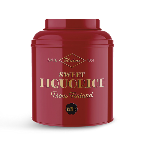 Halva Finland Sweet Licorice Tin Red