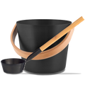 Rento Sauna Bucket & Ladle Black Bamboo