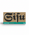 A rectangular package of Gifu Sokton Raikas, featuring a tan background with the brand name 'Gifu' in large black stylized lettering and a teal band at the bottom with white text reading 'SOKTON RAIKAS' and '36g'.
